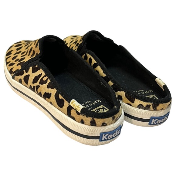 Keds Kate Spade New York Shoes Womens 7.5 Double Decker Mule Calf Hair Leopard - Picture 2 of 13